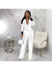 Patchwork Lace Skinny Jumpsuits