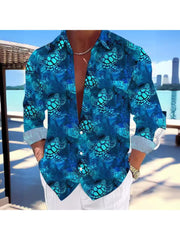 Print Long Sleeve Single Breasted Men's Shirts