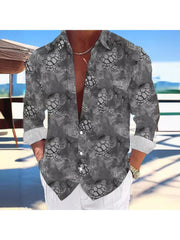 Print Long Sleeve Single Breasted Men's Shirts