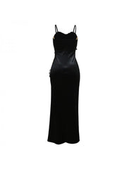 Hotfix Rhinestones Split Hem Spaghetti Straps Dresses