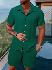 Short Sleeve Loose Men's Polo Short Sets