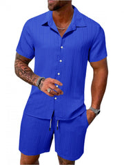 Short Sleeve Loose Men's Polo Short Sets