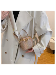 Rhinestones Metallic PU Shoulder Handbags