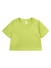 Solid Color Crewneck Loose Girl Clothing Sets