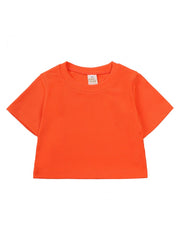 Solid Color Crewneck Loose Girl Clothing Sets