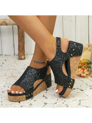 Peep-toe Wedges