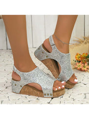 Peep-toe Wedges