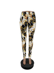 Contrast Color Printed Skinny Pants