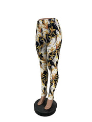 Contrast Color Printed Skinny Pants