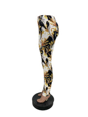 Contrast Color Printed Skinny Pants