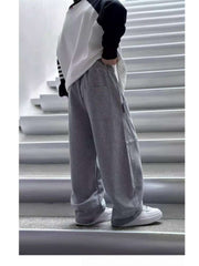 Solid Color High Rise Wide Leg Boy Pants