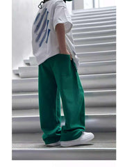 Solid Color High Rise Wide Leg Boy Pants