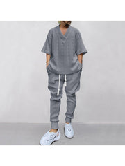 Solid Color Three-quarter Sleeve Loose Long Sets