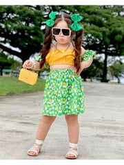 Flower Spaghetti Straps A-line Girl Clothing Sets