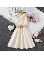 Solid Color Spaghetti Straps Princess Girl Dresses