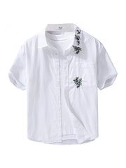 Men's Flower Pattern Cargo Shirts