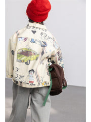 Geometric Doodles Cotton Cardigan Boy Coat