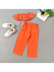 Colorblock High Rise Cropped Girl Clothing Sets