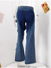 Cabe Knit Hollow-out High Rise Jeans