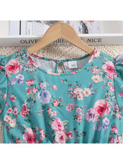 Flower Crewneck Princess Girl Dresses