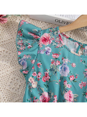 Flower Crewneck Princess Girl Dresses