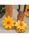 Flower Flat Heel Slippers