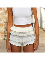 Lacework Patchwork High Rise Shorts