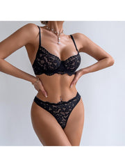 Spaghetti Straps Sleeveless Lace Bra Sets