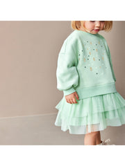 Solid Color Crewneck Cotton Girl Dresses