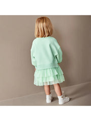 Solid Color Crewneck Cotton Girl Dresses