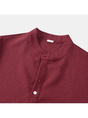 Solid Color Short Sleeve Fitted Shirts