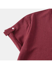 Solid Color Short Sleeve Fitted Shirts