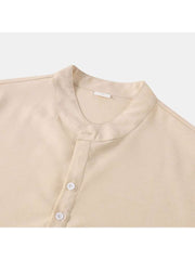 Solid Color Short Sleeve Fitted Shirts