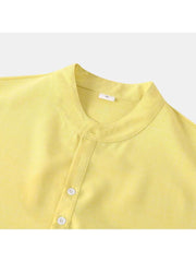 Solid Color Short Sleeve Fitted Shirts