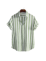 Striped Cotton Loose Shirts For Men