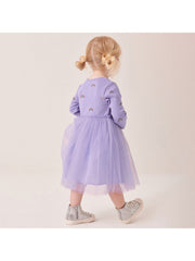 Patchwork Crewneck Cotton Girl Dresses