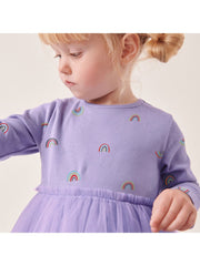 Patchwork Crewneck Cotton Girl Dresses