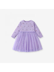 Patchwork Crewneck Cotton Girl Dresses