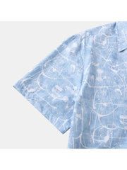 Abstract Printing Cotton Loose Shirts