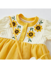 Flower Crewneck Cotton Sleepsuits