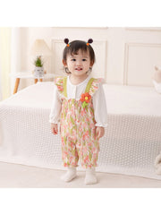 Flower Crewneck Cotton Sleepsuits