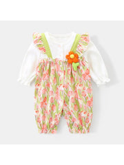 Flower Crewneck Cotton Sleepsuits