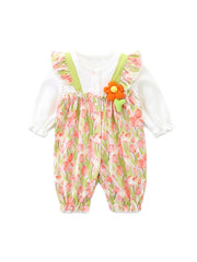 Flower Crewneck Cotton Sleepsuits