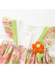 Flower Crewneck Cotton Sleepsuits