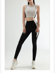 Colorblock Crewneck Skinny Yoga Sets