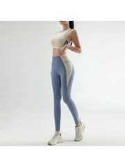 Colorblock Crewneck Skinny Yoga Sets