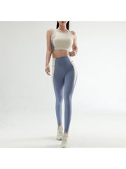 Colorblock Crewneck Skinny Yoga Sets