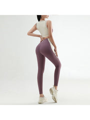 Colorblock Crewneck Skinny Yoga Sets