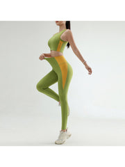 Colorblock Crewneck Skinny Yoga Sets