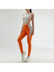 Colorblock Crewneck Skinny Yoga Sets